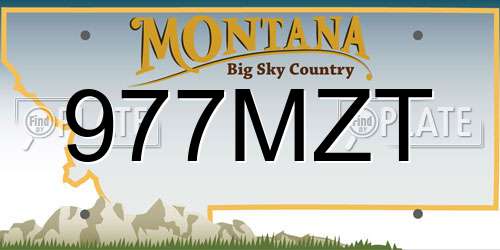 977MZT Montana License Plate