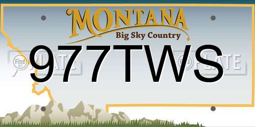 977TWS Montana License Plate