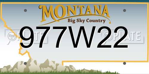 977W22 Montana License Plate