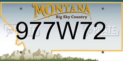 977W72 Montana License Plate