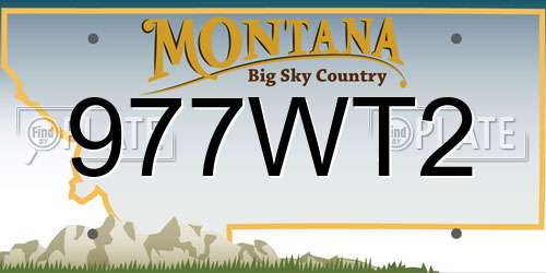 977WT2 Montana License Plate