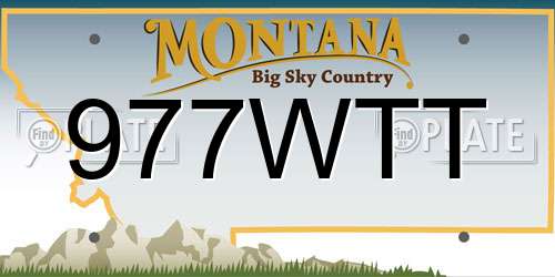 977WTT Montana License Plate