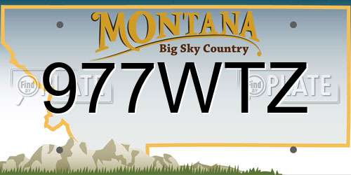 977WTZ Montana License Plate
