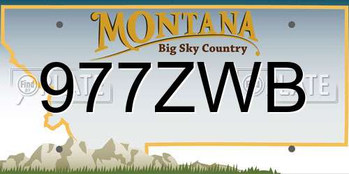 977ZWB Montana License Plate