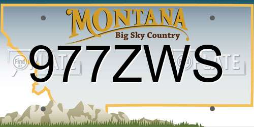 977ZWS Montana License Plate