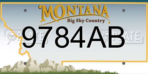 9784AB Montana License Plate