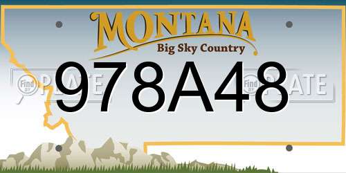 978A48 Montana License Plate