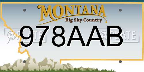 978AAB Montana License Plate