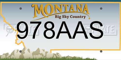 978AAS Montana License Plate