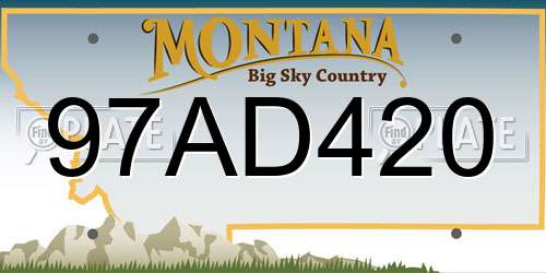 97AD420 Montana License Plate