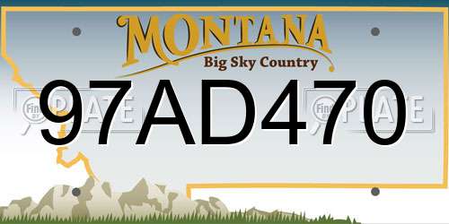 97AD470 Montana License Plate