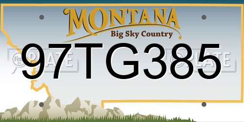 97TG385 Montana License Plate