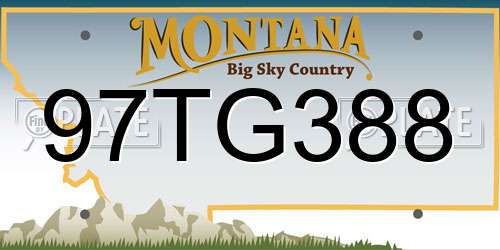 97TG388 Montana License Plate
