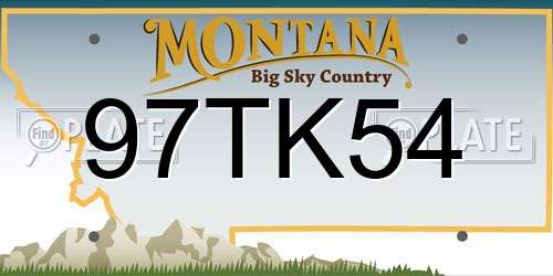 97TK54 Montana License Plate