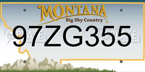 97ZG355 Montana License Plate
