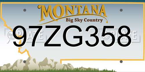 97ZG358 Montana License Plate