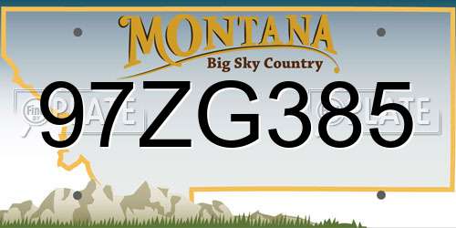 97ZG385 Montana License Plate