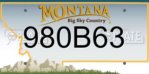 980B63 Montana License Plate