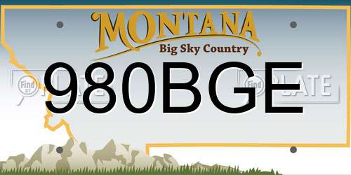 980BGE Montana License Plate