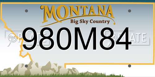 980M84 Montana License Plate