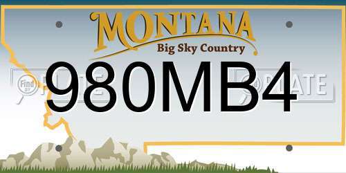 980MB4 Montana License Plate