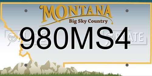 980MS4 Montana License Plate