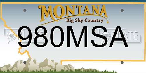 980MSA Montana License Plate