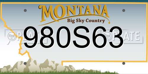 980S63 Montana License Plate