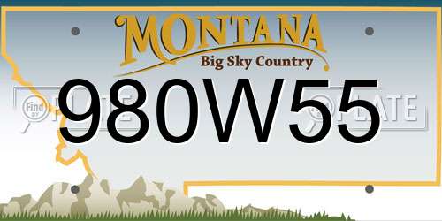 980W55 Montana License Plate