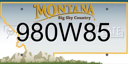 980W85 Montana License Plate