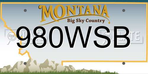 980WSB Montana License Plate