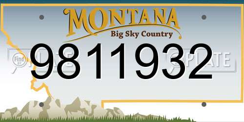 9811932 Montana License Plate