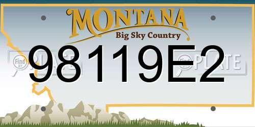 98119E2 Montana License Plate