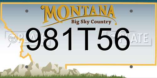 981T56 Montana License Plate