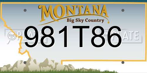 981T86 Montana License Plate