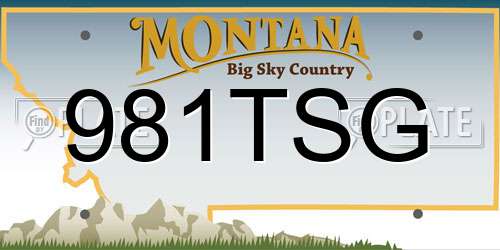 981TSG Montana License Plate