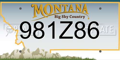 981Z86 Montana License Plate