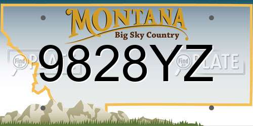 9828YZ Montana License Plate