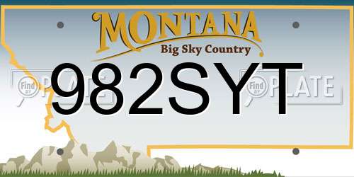 982SYT Montana License Plate