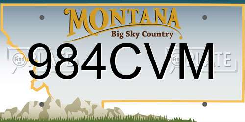 984CVM Montana License Plate
