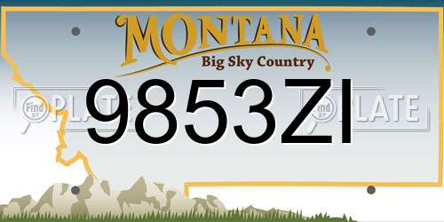 9853ZI Montana License Plate