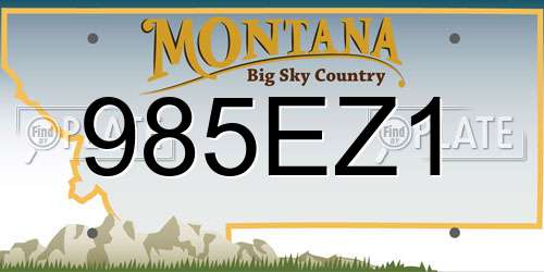 985EZ1 Montana License Plate