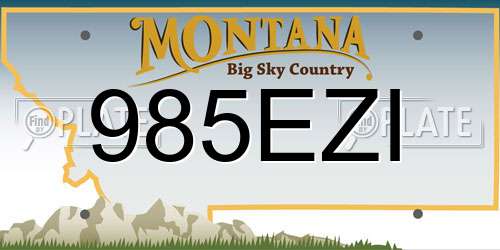 985EZI Montana License Plate