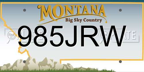 985JRW Montana License Plate
