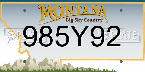 985Y92 Montana License Plate