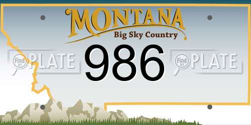 986 Montana License Plate