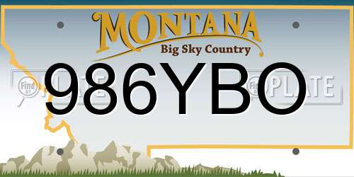 986YBO Montana License Plate