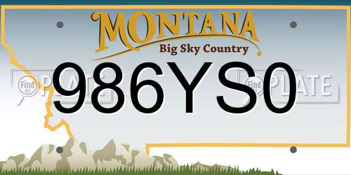 986YS0 Montana License Plate