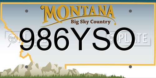 986YSO Montana License Plate