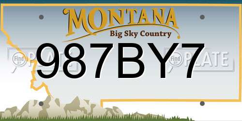 987BY7 Montana License Plate